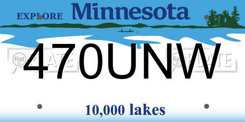 470UNW Minnesota License Plate