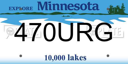 470URG Minnesota License Plate
