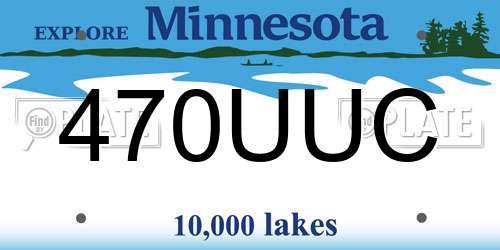 470UUC Minnesota License Plate