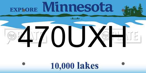 470UXH Minnesota License Plate