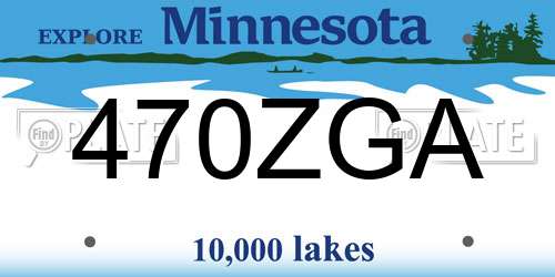 470ZGA Minnesota License Plate