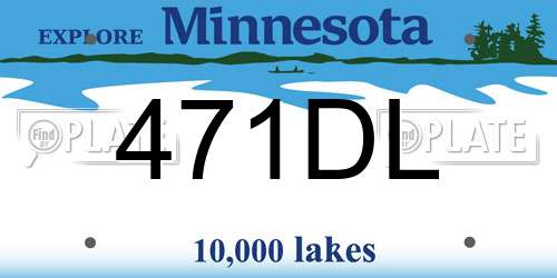 471DL Minnesota License Plate