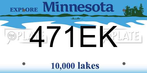 471EK Minnesota License Plate
