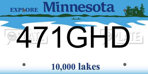 471GHD Minnesota License Plate