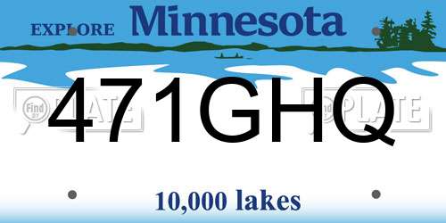 471GHQ Minnesota License Plate