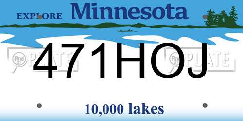 471HOJ Minnesota License Plate
