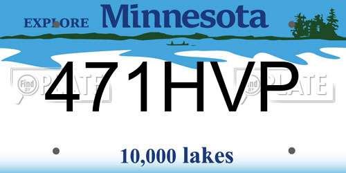 471HVP Minnesota License Plate