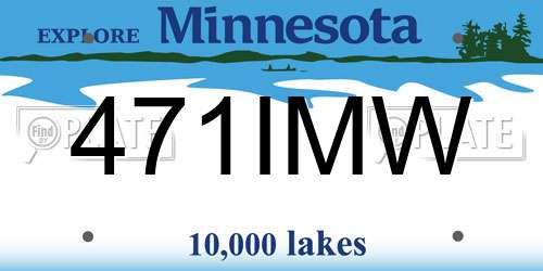 471IMW Minnesota License Plate