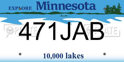 471JAB Minnesota License Plate