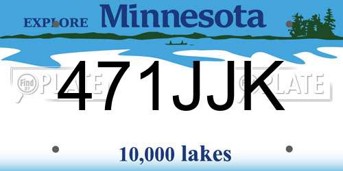 471JJK Minnesota License Plate