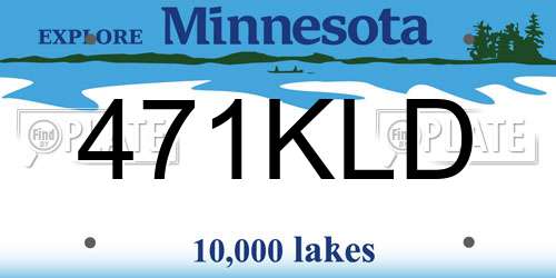 471KLD Minnesota License Plate