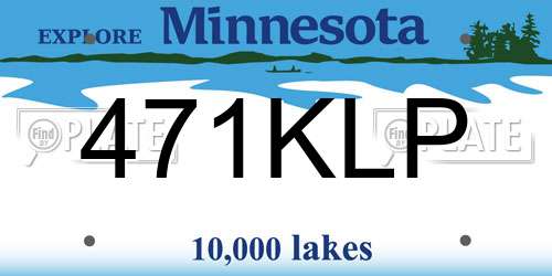 471KLP Minnesota License Plate