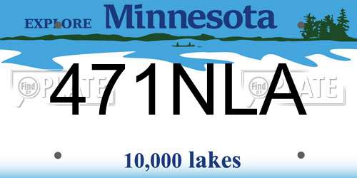 471NLA Minnesota License Plate