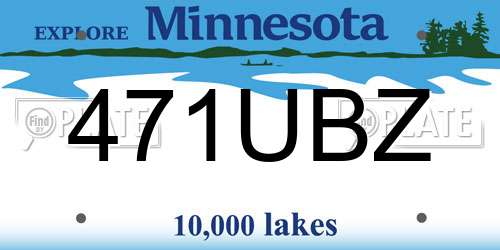 471UBZ Minnesota License Plate