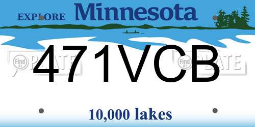 471VCB Minnesota License Plate