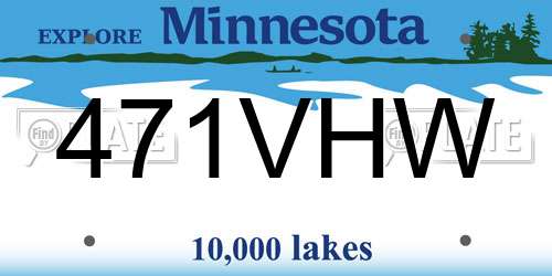 471VHW Minnesota License Plate