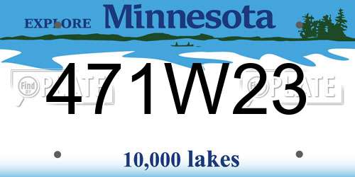 471W23 Minnesota License Plate