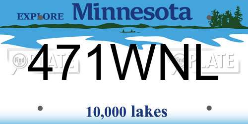 471WNL Minnesota License Plate