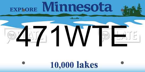 471WTE Minnesota License Plate