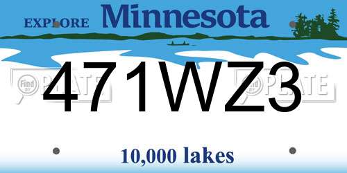 471WZ3 Minnesota License Plate
