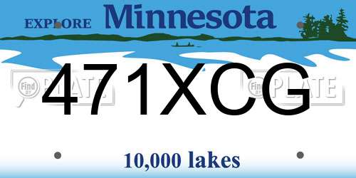 471XCG Minnesota License Plate