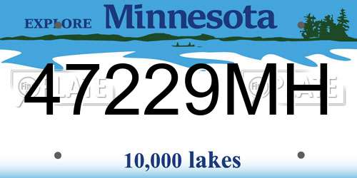 47229MH Minnesota License Plate