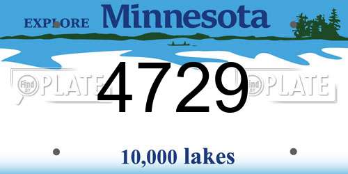 4729 Minnesota License Plate