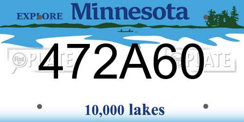 472A60 Minnesota License Plate