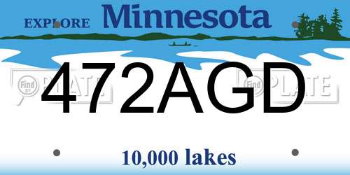 472AGD Minnesota License Plate