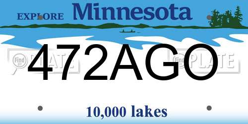 472AGO Minnesota License Plate