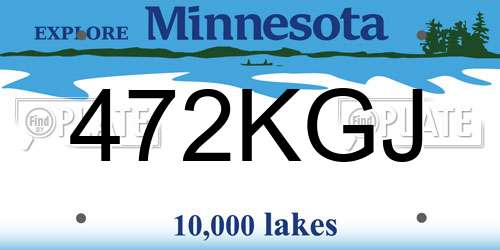 472KGJ Minnesota License Plate