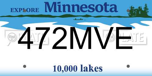 472MVE Minnesota License Plate