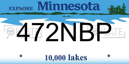 472NBP Minnesota License Plate