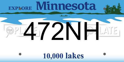 472NH Minnesota License Plate