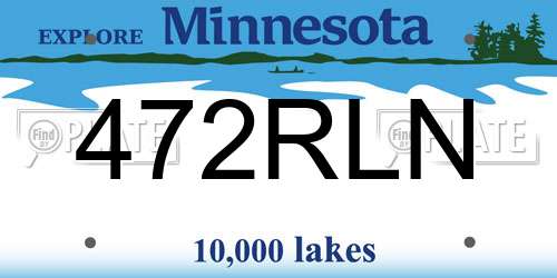 472RLN Minnesota License Plate