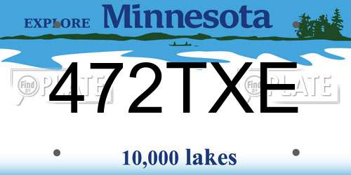 472TXE Minnesota License Plate