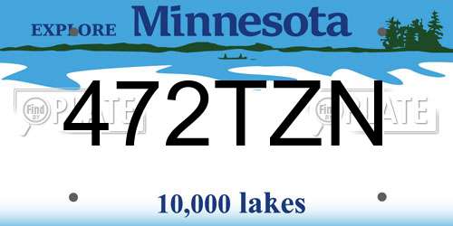 472TZN Minnesota License Plate
