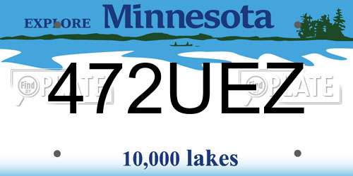 472UEZ Minnesota License Plate