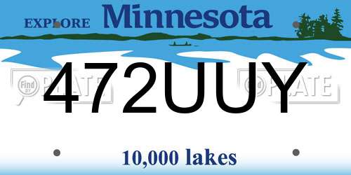 472UUY Minnesota License Plate