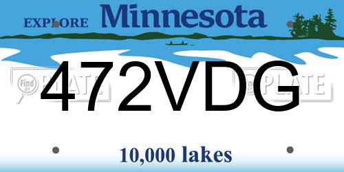 472VDG Minnesota License Plate