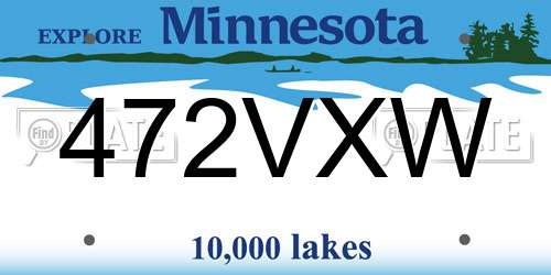 472VXW Minnesota License Plate