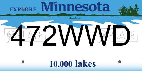 472WWD Minnesota License Plate