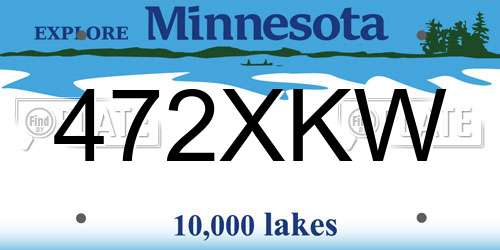 472XKW Minnesota License Plate
