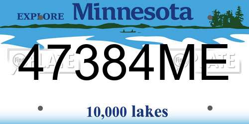 47384ME Minnesota License Plate