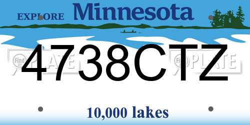 4738CTZ Minnesota License Plate