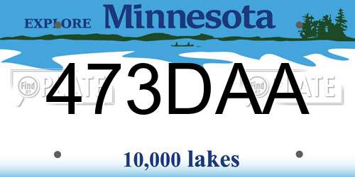 473DAA Minnesota License Plate