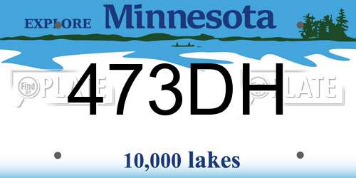 473DH Minnesota License Plate