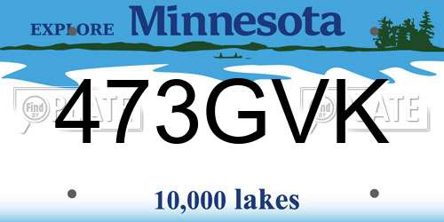 473GVK Minnesota License Plate