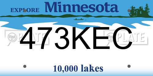 473KEC Minnesota License Plate