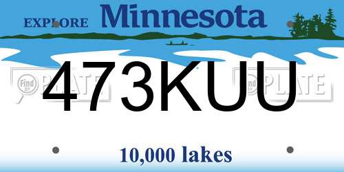 473KUU Minnesota License Plate
